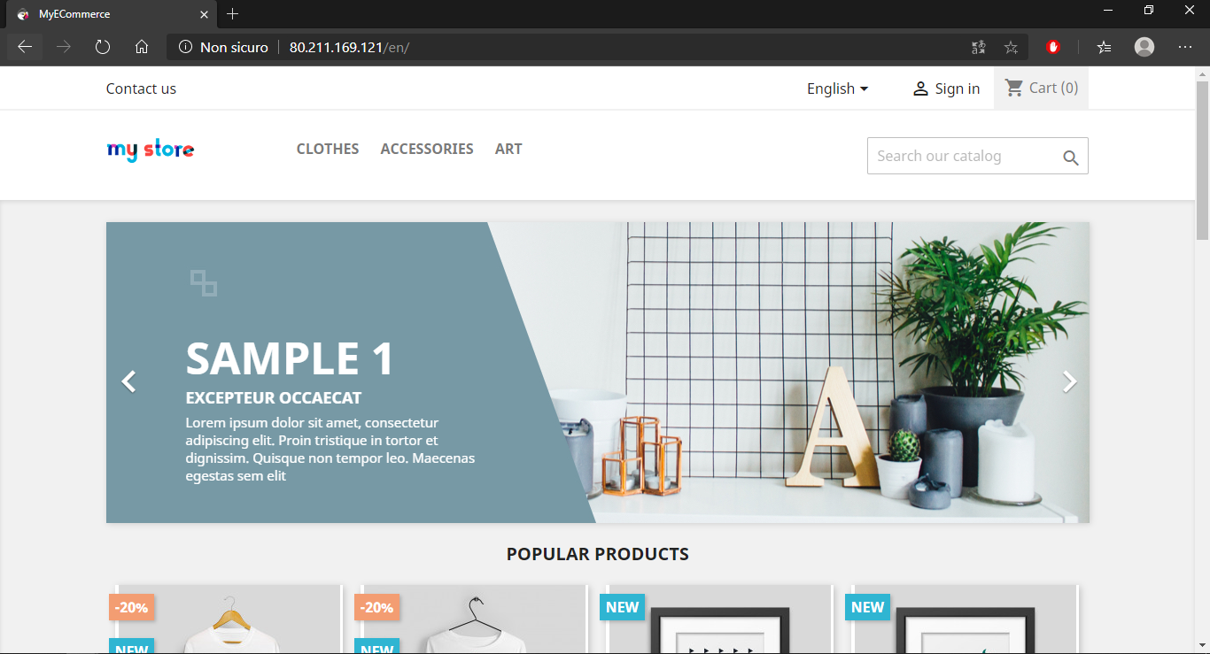 Vista Negozio Prestashop