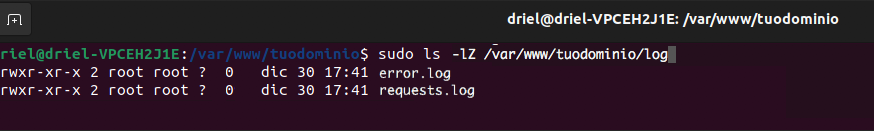 Output files di log