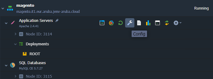 Configurazione istanza